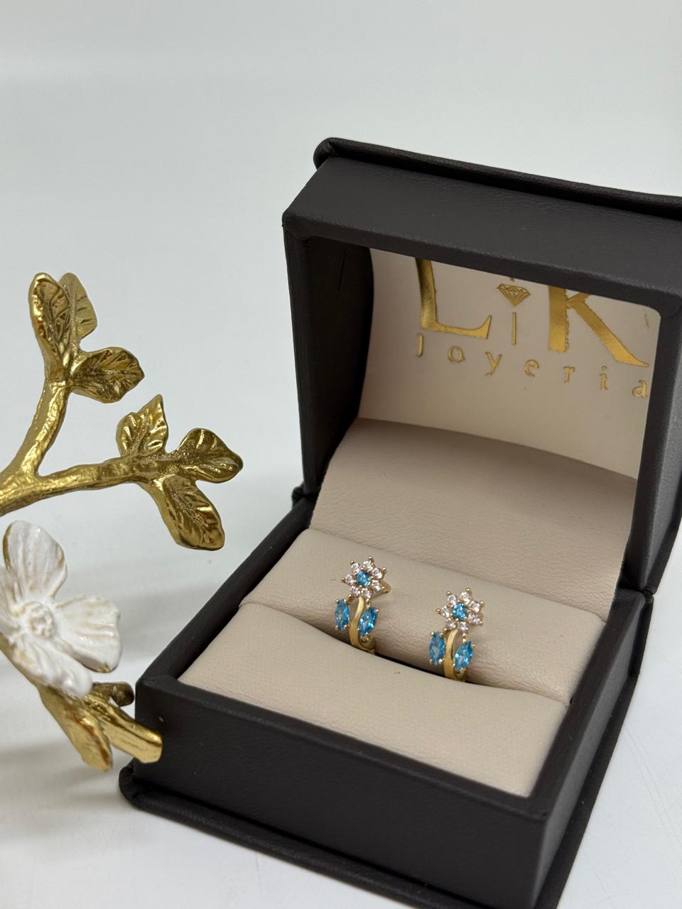 ARETES FLOR TURMALINA 1.4GR
